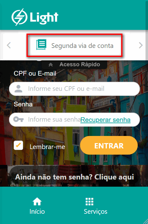 2 via de conta light rj