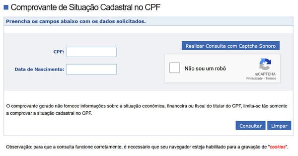 consultar cpf pelo nome de uma pessoa